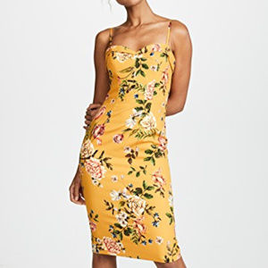 Black Halo Yellow Floral Dress